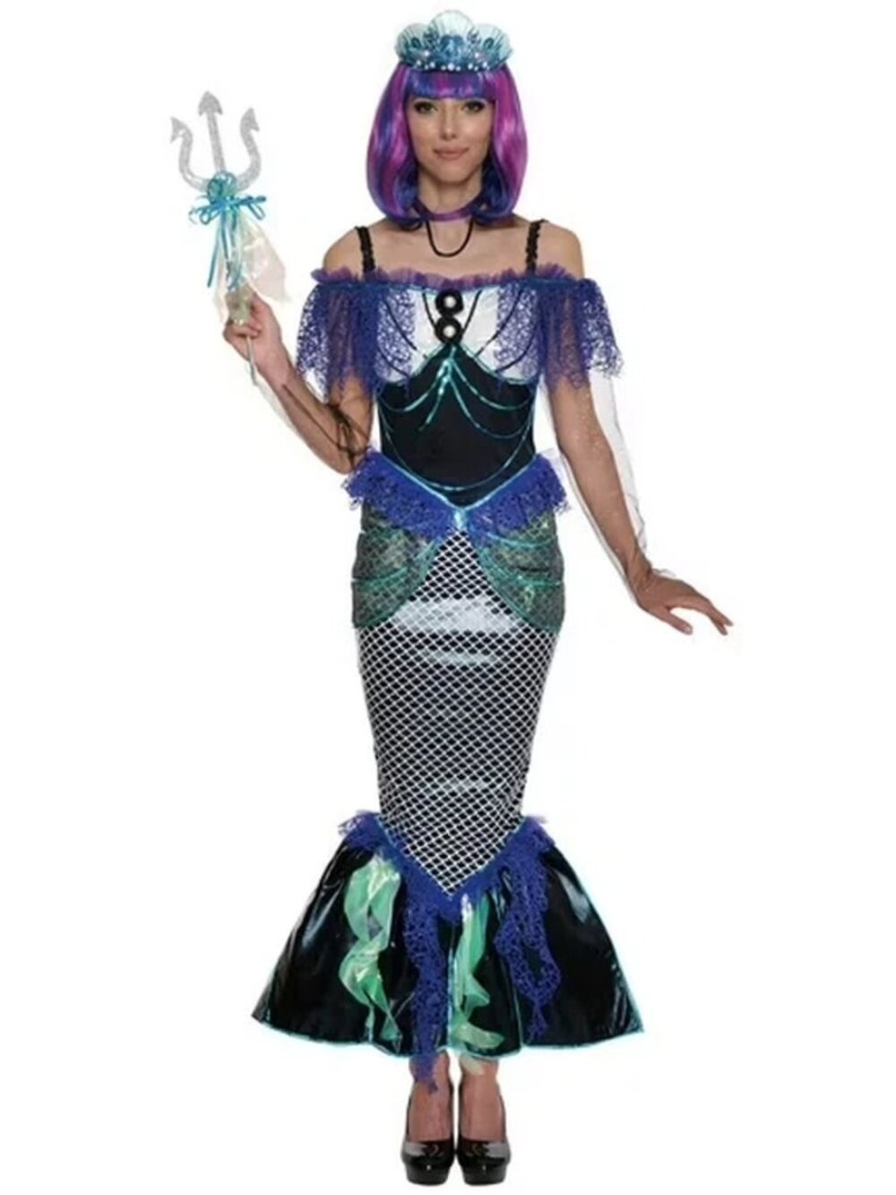 Partyholic Women's Dark Mermaid Halloween Costume